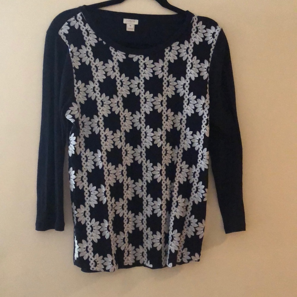 Embellished navy jCrew top
